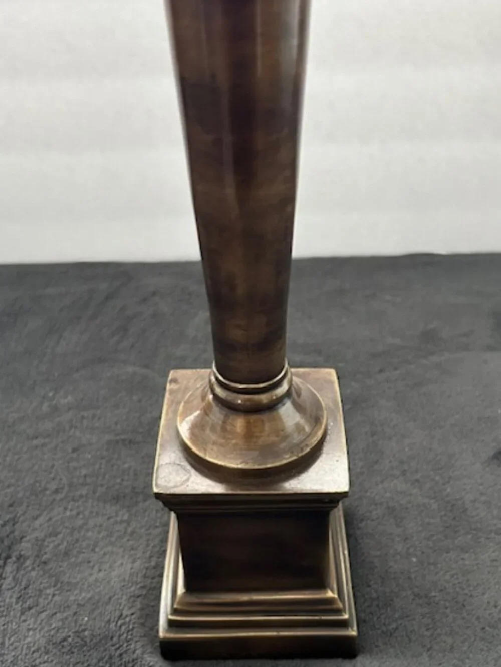 Vintage Brass Candlestick Candle Holder on Square Base, 14-3/4